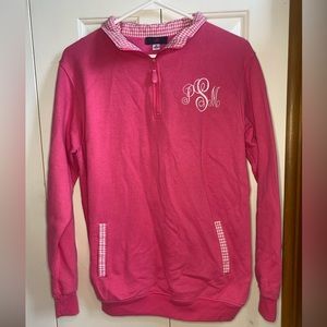 Wholesale Boutique Women’s Quarter Zip // Size Medium // Pink and White